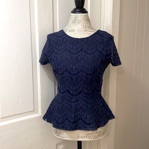 Forever21, navy lace top, size Med, flair waste
